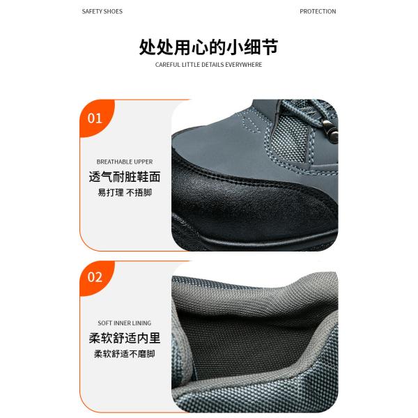 Oxford Cloth Security Boots Men PU Injection Sole Steel Plate Anti Proof Work For Mens