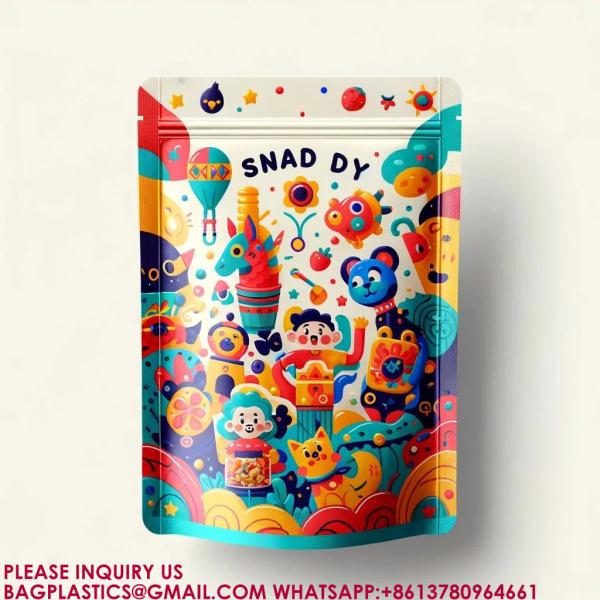 Packaging Zip Resealable Stand Up Pouch Food Packing Candy Biscuit Nut Aluminum Foil Bag