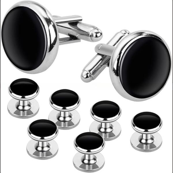 Buy Brass Mens Cufflinks And Studs Set For Tuxedo Formal Kit Business Wedding Shirt at wholesale prices