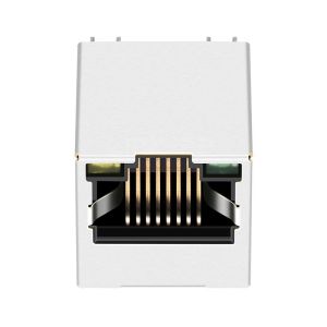 Yellow/Green LED 1X1 Port Vertical Shielded RJ45 Modular Jack without Integrated