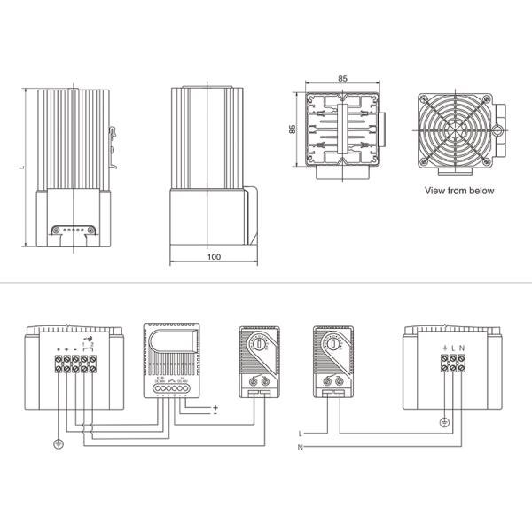 Din Rail AC 120V Industrial Electric Heaters , Industrial Fan Heaters HGL046 Din Rail