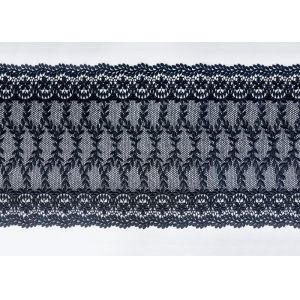 China Navy Floral Embroidered Nylon Mesh Lace Trim With Guipure Ribbon Azo Free on sale