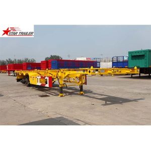 65T Payload Tipping Skeletal Trailers , Q345B Steel Sliding Skeletal Trailer