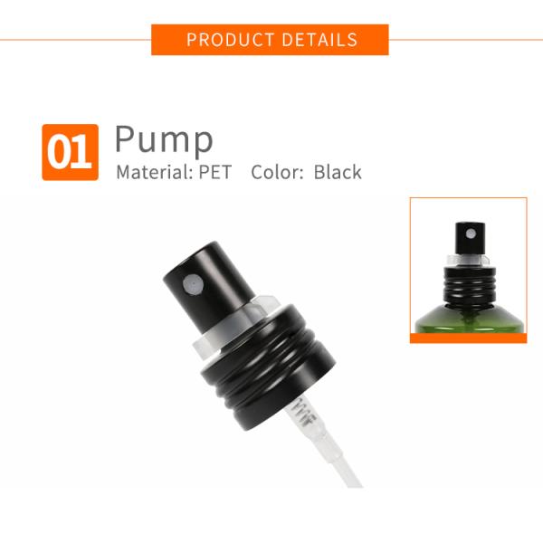 Sloping Shoulder Plastic Cosmetic bottle packaging empty pet bottle with spray