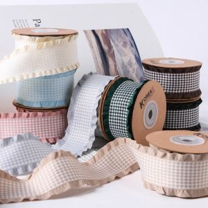 Lotus Leaf Edge Thousand Bird Grid Woven Ribbon The Perfect Addition to Your DIY