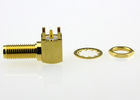 Waterproof SMA RF Coaxial Connectors Female , Right Angle Coax Connector PCB