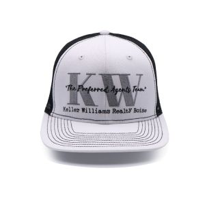 Charcoal White Mesh Back 5 Panel Trucker Cap Female Snapback Hat
