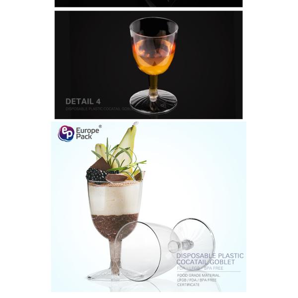 Hot selling 5oz transparent disposable goblet plastic cocktail cups