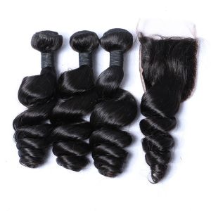 Quality Real Remy 8A Malaysian Hair Extensions Natural Black For Women Curly Hair for sale