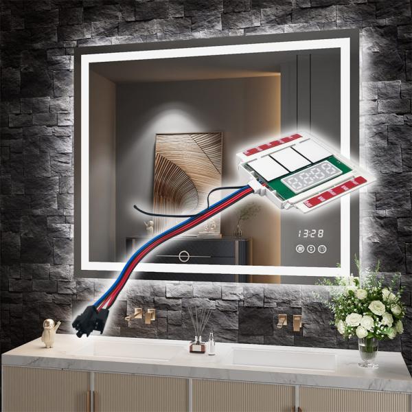 DC12V 5A 60W Time Temperature Display Defogger LED Light Mirror Touch Sensor Stepless Dimmer Switch