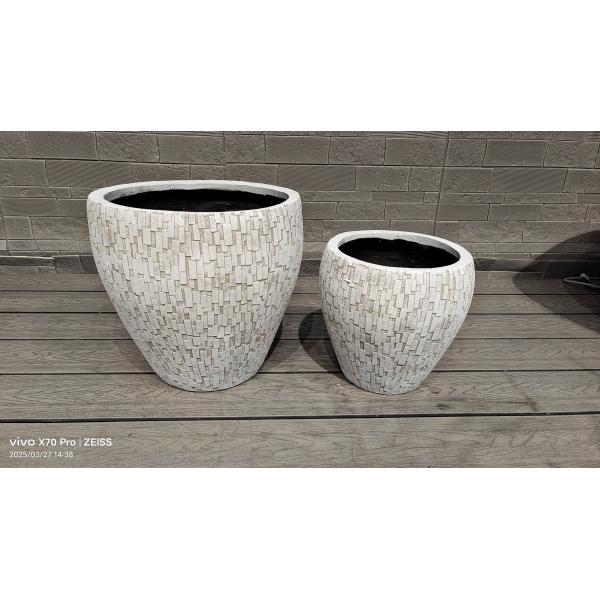 Customized Fiber Clay Planter Modern And Weather-Resistant For Gardens