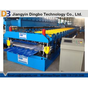 China Hydraulic Uncoiler Machine Roof Panel Roll Forming Machine with PLC Vector Inverter Control System on sale