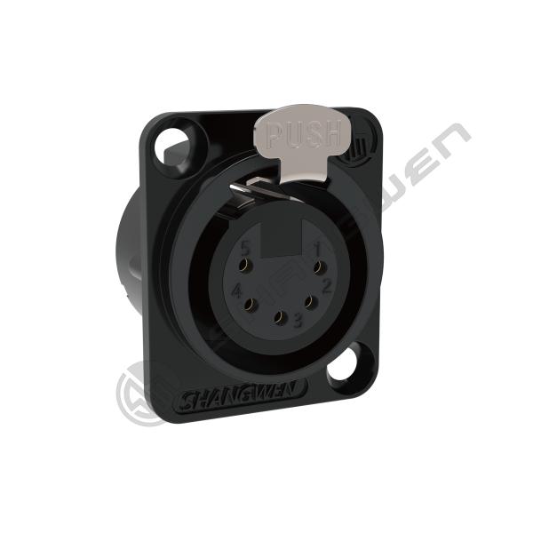 Buy Female Mini 5-Pin XLR Audio Connector Indoor IP40 Shell for Microphone Audio Cable at wholesale prices