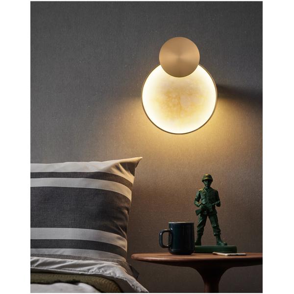 Modern Round Marble LED Wall Lights Living Room Bedside Lighting Fixtures (WH-OR-58)