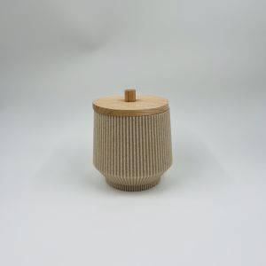 Wooden Pump Head Sand Stone Bath Accessories Sets with Round Shape and Ribbed