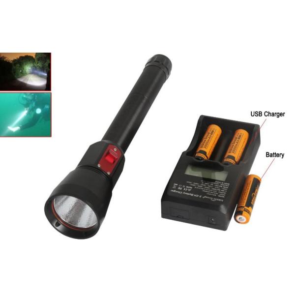 D20 Black 6500K Professional led diving flashlight Under water 120m