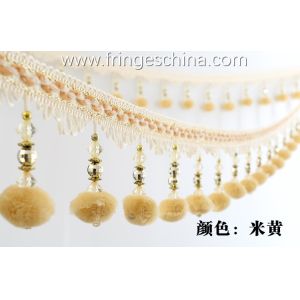 Machine producing OEM wholesale beautiful trimmings beaded pom pom fringes