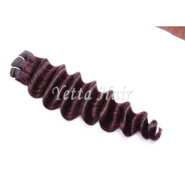 Buy Customized Dark Red Virgin Human Hair Extensions Loose Wave With Soft at wholesale prices