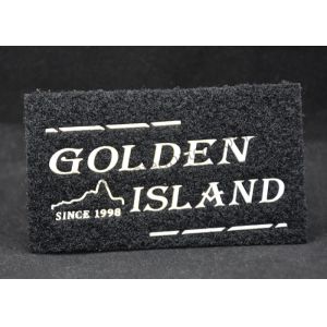 2D 0.5mm Silver Embossed Patches Female Velcro Hard PVC