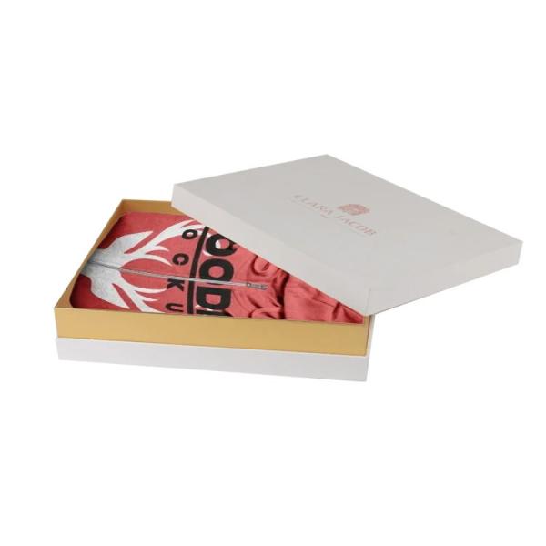 Buy Luxury Customizable T Shirt Packaging Box  Lid And Base Rigid Cardboard at wholesale prices