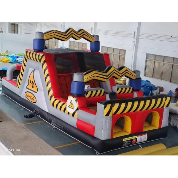 Buy Danger Obstacles Inflatable Bounce House Castles With Two Slides at wholesale prices