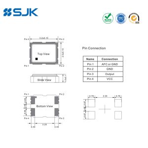 High Reliability SJK-8W 19.2MHz SMD3225 VC-TCXO with Clipped Sine Wave Output