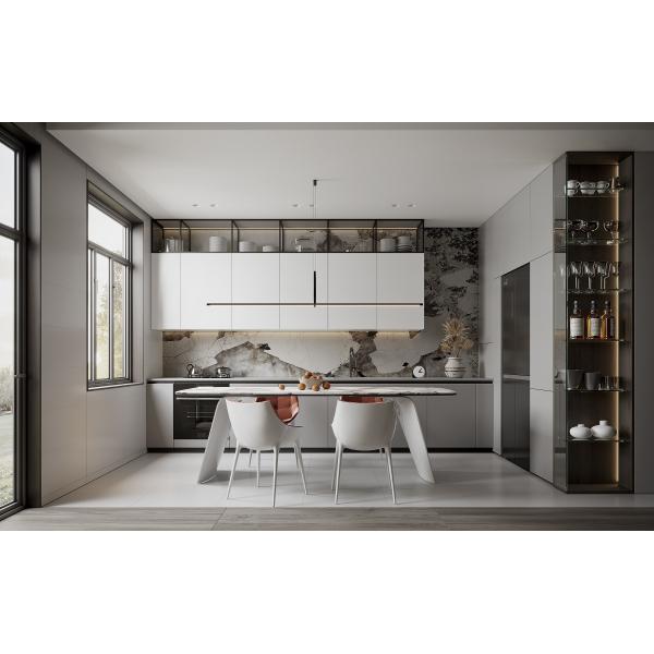 Lacquer Kitchen Island Furniture Cocina White Shaker Modular Kitchen Cabinet