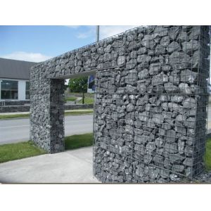 Silver Wire Gabion Baskets , Gabion Wall Cages For Rock Retaining Walls
