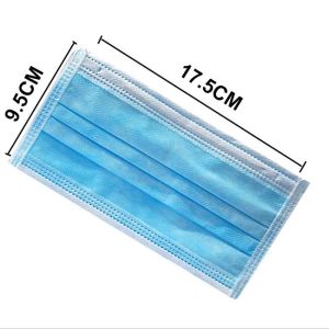 Outdoor 17.5x9.5cm Meltblown Earloop Surgical Face Mask