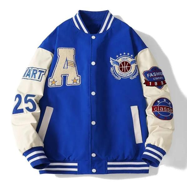 Custom Logo Baseball Loose Casual Varsity Sport Jersey Jacket Green Blue Baseball Jacket for Men