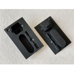 Black Molded Fiber Pulp Packaging Clamshell Thin Walled