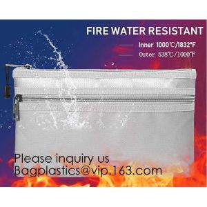 Silicone Coated Fire Resistant Envelope bag Fireproof Money Document Bag