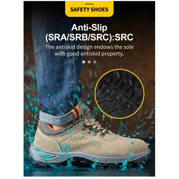 Yellow Lightweight Comfortable Safety Shoes / Comfortable Work Shoes Men with PU/PU Sole