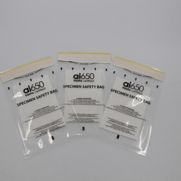 Plastic Ldpe Ziplock 95kpa Specimen Transport Bag Customized Gravure Printing Feed