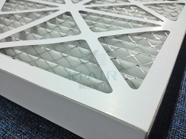 Cardboard Frame Hvac Pre Filter , Pleated Panel HVAC Furnace Filter G4