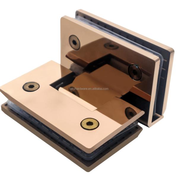 Customizable Stainless Steel 304 Shower Door Hinge in Rose Gold for 45KG Door Weight