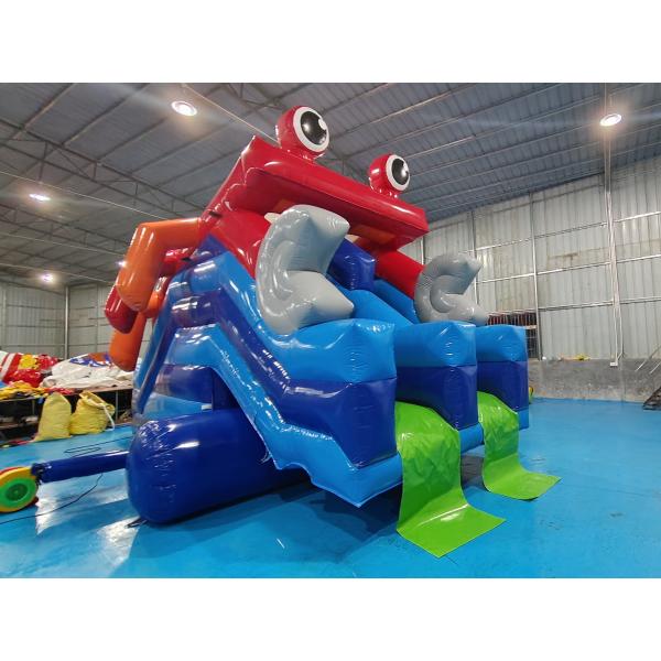 Commercial Grade Inflatable Dry Slide Crab Cartoon Inflatable High Double Slides For Kids And Adults