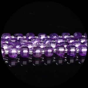 Natural Assorted Multicolor Gemstone Beads Cube Square Amethyst Loose Strands
