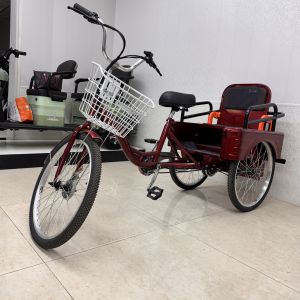 Classic Burgundy 3 Wheel Pedal Bike Multi Purpose Cargo Tricycle
