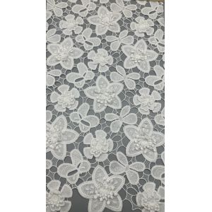 Lace Fabric White Embroidered Lace Fabric Customized Design