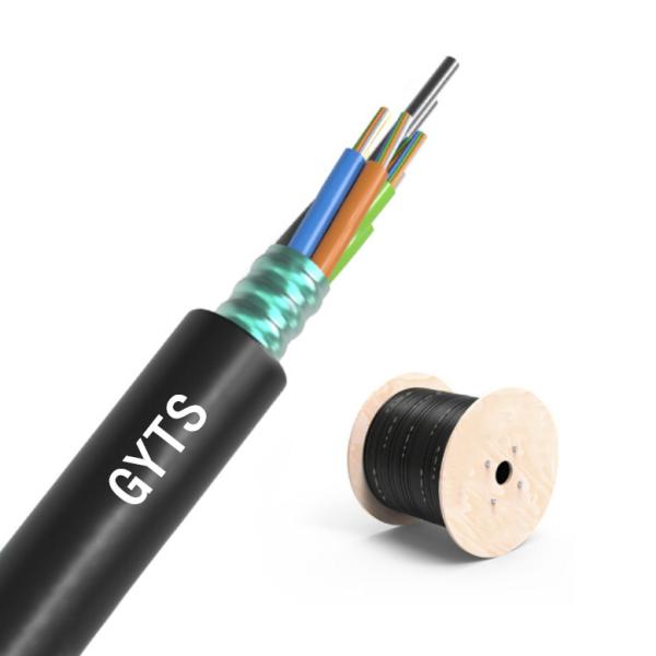 Buy Customized Cores Outdoor Armored Fiber Optic Cable with OM1-OM4 Fiber and Temperature Resistance (-40°C to +70°C) at wholesale prices