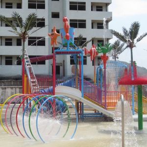 Oxidation Resistant Aquatic Playground Equipment With Open Straight Water Slide