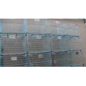Stacking 4 Tier Wire Mesh Containers Collapsible Wire Cage Without Rack System