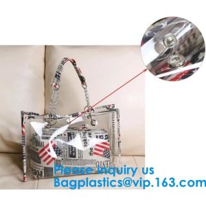 PVC Waterproof outdoor Travel Shopping Bags Fashion Lady Colorful Striped Beach