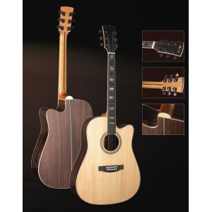 41inch OEM High-end whole solidwood vintage cutaway electric acoustic guitar