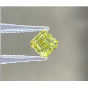 Synthetic High Clarity vS1 Lab Grown Yellow Diamond Asscher Shaped