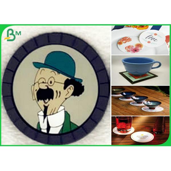 coaster board Excellent Water Absorption 1.2mm 1.4mm White Coaster Board For Catering