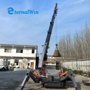 Quality 3-12 Ton Diesel Spider Crawler Crane with Telescopic Boom for sale