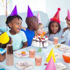 China FDA Baby Shower Biodegradable Themed Gender 13th 18th 21st Birthday Compostable Party Supplies on sale