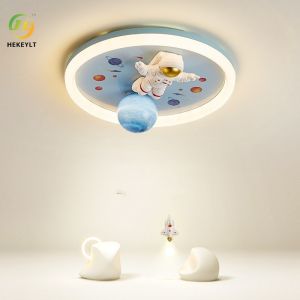 Creative Cartoon Astronaut Eye Protection Led Ceiling Light For Bedroom Room